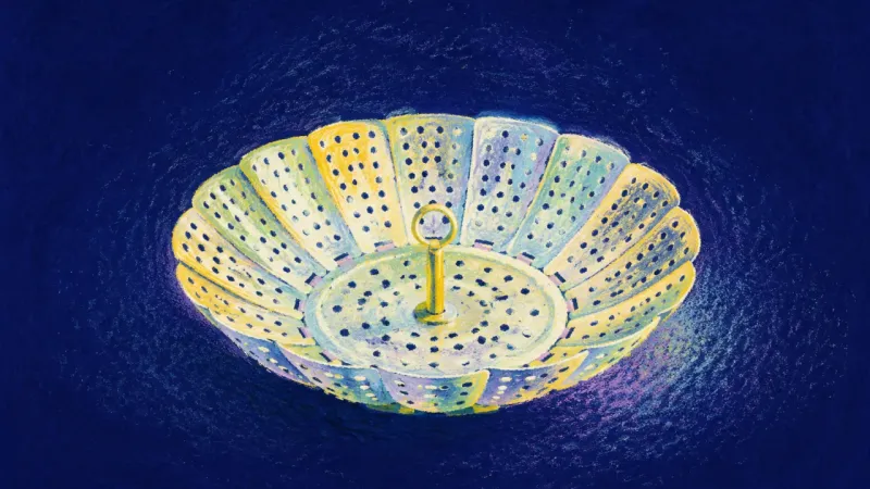 Measured Opening A steamer basket restored to measured order, representing resolved career FOMO, protected energy,
