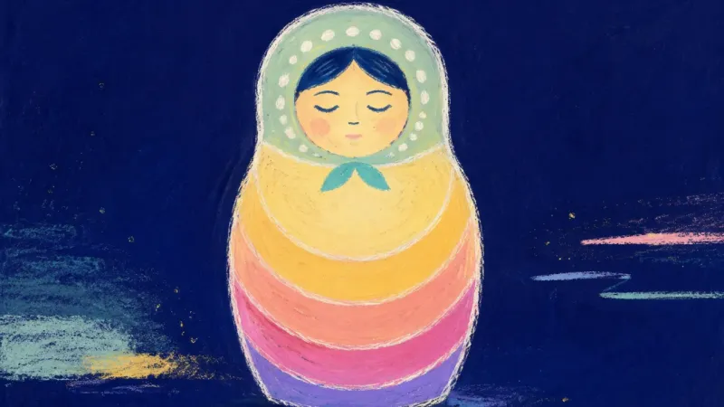 Trust in Layers A nesting doll restored in measured layers, representing self-trust, mutual pacing, and closenessl.