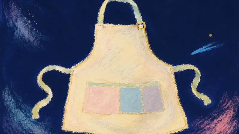 Maker Rhythm Restored An apron restored to an open, balanced form, symbolizing selective growth that protects meaningful,