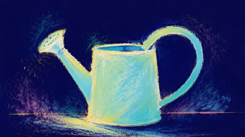 Capacity Restored A restored watering can with open, balanced contours, representing self-trust, named limits, and a–g