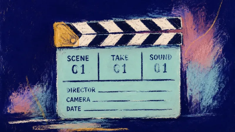 A restored clapperboard with orderly fields, representing honest couple boundaries and freedom from