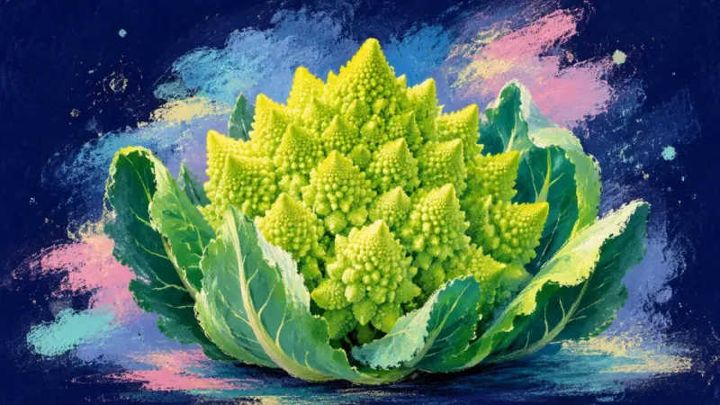 Pattern Regained A restored romanesco with ordered spirals, representing ambiguous dating texts resolved through firm