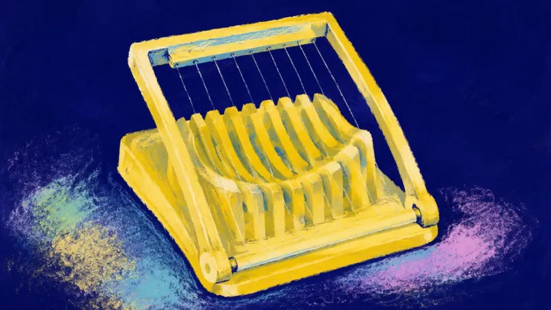 An egg slicer restored to clear parallel channels, symbolizing balanced friendships sustained by no
