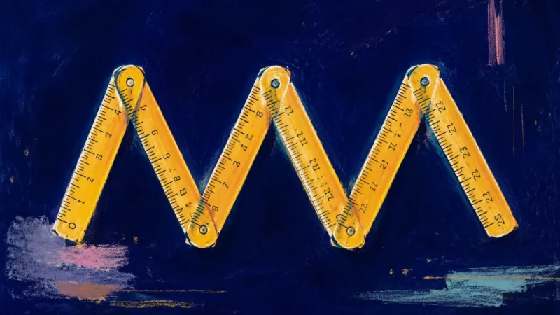 Measure in Motion A folding ruler restored as an open sequence, representing grounded agency as rigid either-or