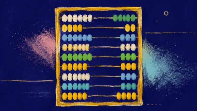 A Chosen Measure A restored abacus with evenly arranged rows, representing family care guided by clear capacity, pr