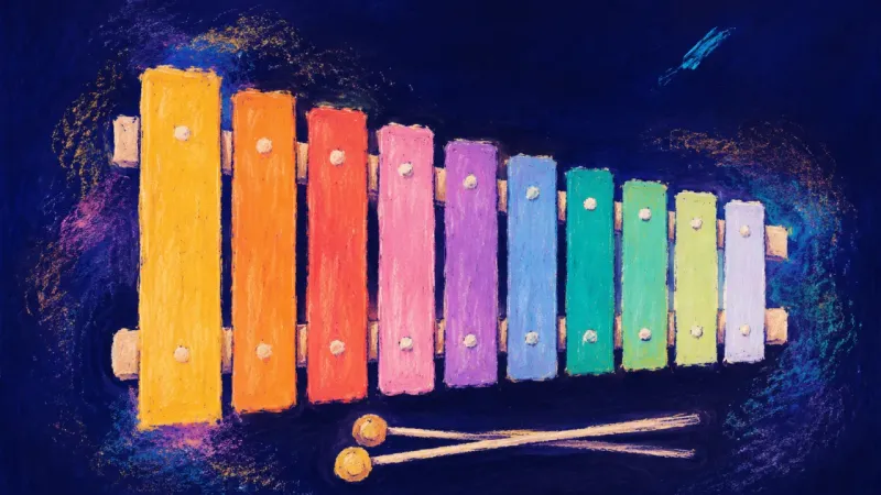 A restored xylophone with evenly ordered bars, representing self-respect, honest preferences, and