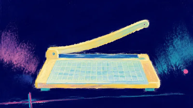 One Clear Line A restored paper trimmer with one clear cutting line represents self-trust, balanced boundaries, and