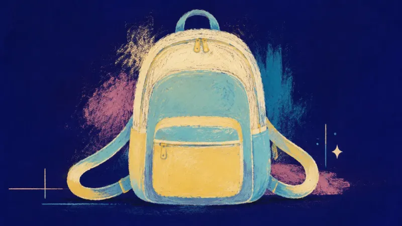 A restored backpack with ordered compartments and relaxed straps, representing balanced capacity,