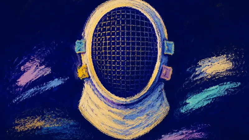 Boundary Regains Form A restored fencing mask with ordered openings and separate bands, representing clear boundaries and