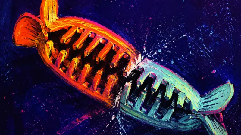 Borrowed Grip A hair claw clip forced inside out with interlocked teeth, symbolizing the strain of replacing one's