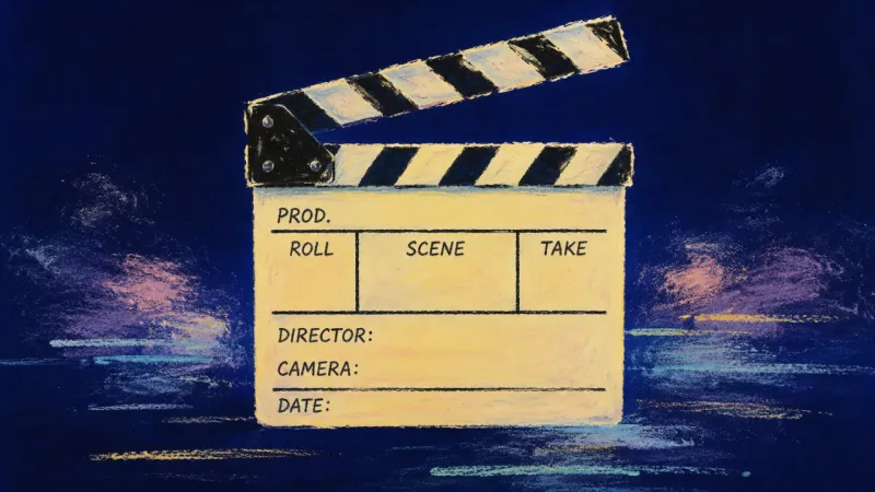 A restored clapperboard in calm alignment, representing a sustainable public identity shaped byw th