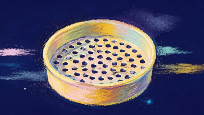 Restored Boundaries A restored sieve with open, orderly spaces, representing shared expectations becoming clear and||||?