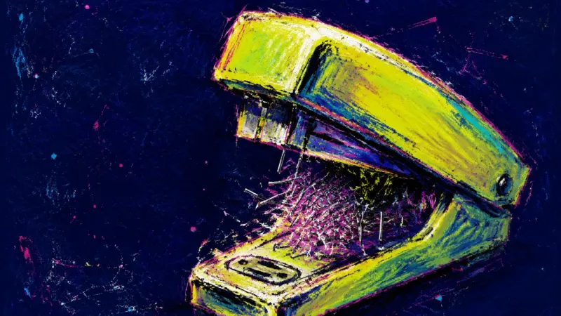 The Empty Press A stapler jammed by repeated empty presses, symbolizing how relentless preparation can replace a
