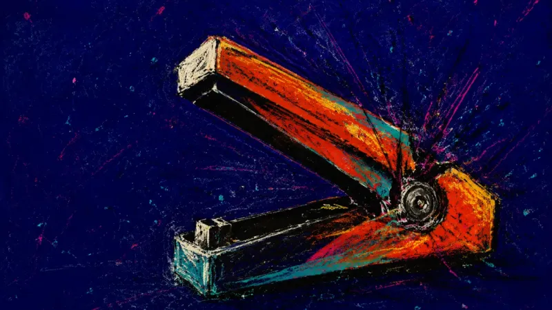 A stapler clamped shut and jammed, symbolizing compulsive caretaking that postpones personal needs.