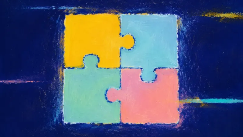 A completed jigsaw puzzle with aligned pieces, representing balanced care, personal attention, and​​
