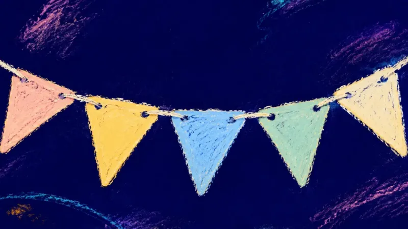 Bunting Unbound Restored bunting forms a steady, open sequence, representing honest belonging with boundaries and 2