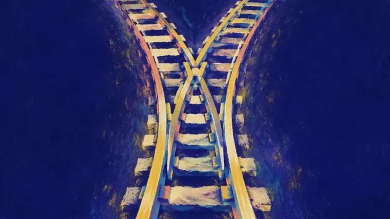 A restored railway switch separates into clear routes, representing family triangulation resolved by