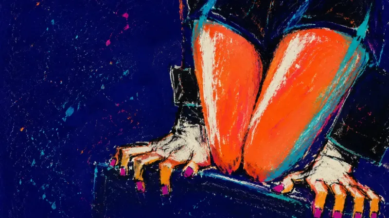 Two hands pinned beneath a seated figure, symbolizing how the search for perfect timing turns self