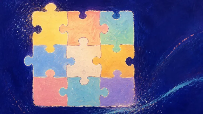 Order Reassembled A complete jigsaw puzzle with every piece aligned, representing a preferred choice examined through,