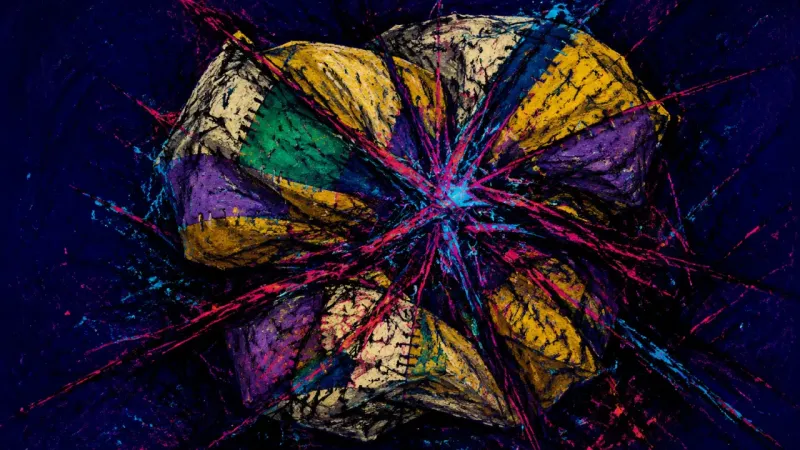 A quilt crushed into a tangled knot represents exclusion fear, repeated reassurance seeking,