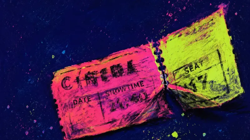 The Unbooked Date A creased cinema ticket with an obscured showtime, symbolizing attachment to a promised future witho