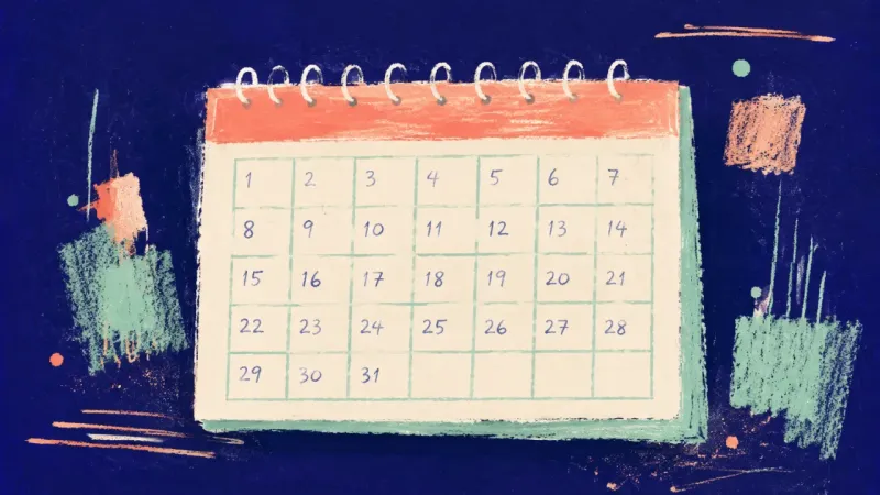 Order of Days An orderly calendar with clear date cells, representing steadier self-trust and readiness assessed