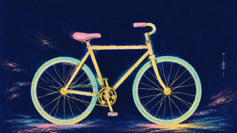 Self-Directed Motion A restored bicycle with aligned wheels and an open frame, representing self-trust and the ability to