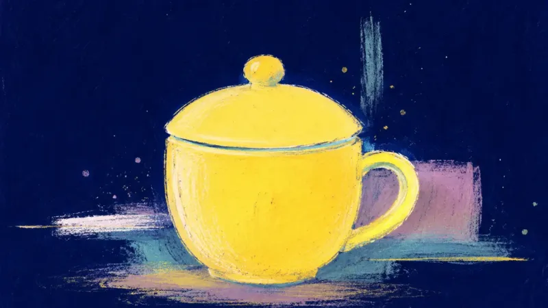 A lidded cup restored to a balanced form, representing paced openness and trust built through mutual