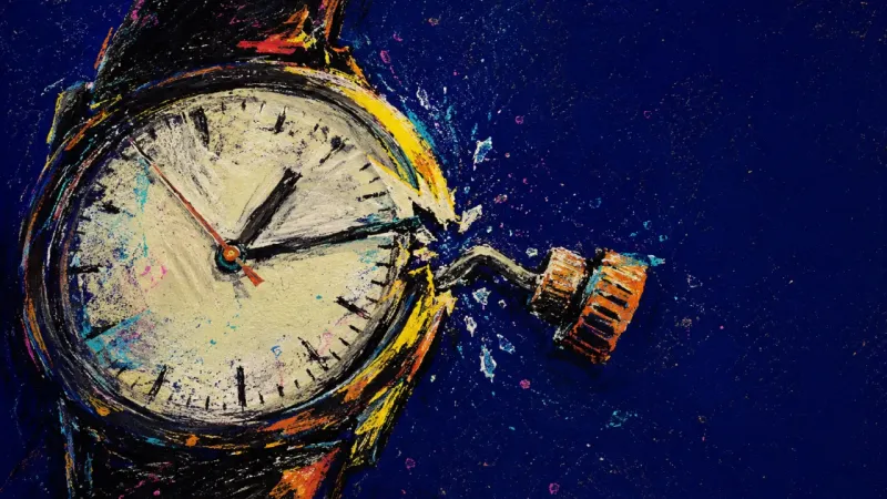 Past the Safe Mark A wristwatch crown wound past its stop, representing the compulsive need to make a risky launch feel