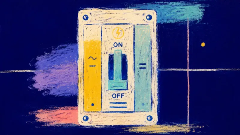 The Fair Threshold A circuit breaker restored to a clear, orderly state, representing shared evidence, accountable risk