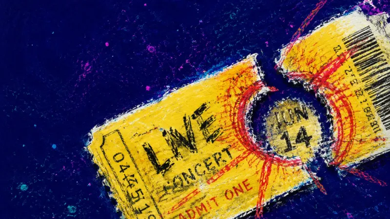 The Date We Needed A creased concert ticket with its date repeatedly circled, symbolizing mistaking renewed contact for