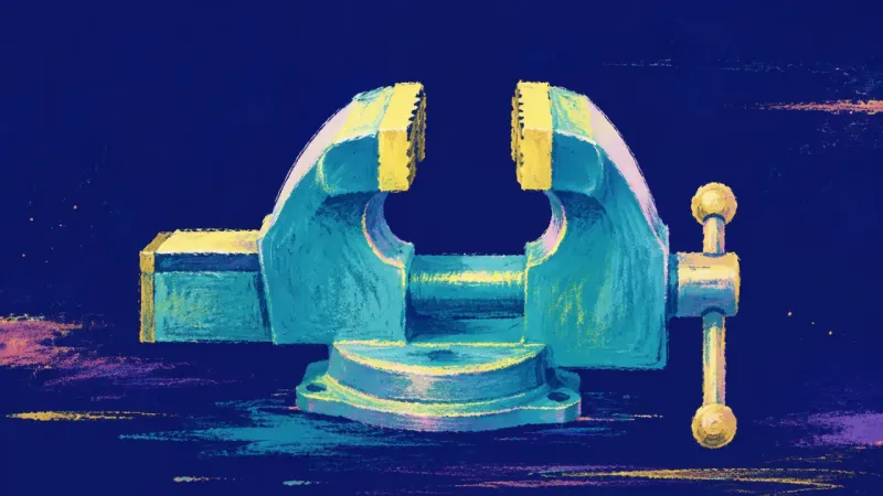 Measured Release A restored vise holds a measured opening with clean alignment, symbolizing balanced capacity,