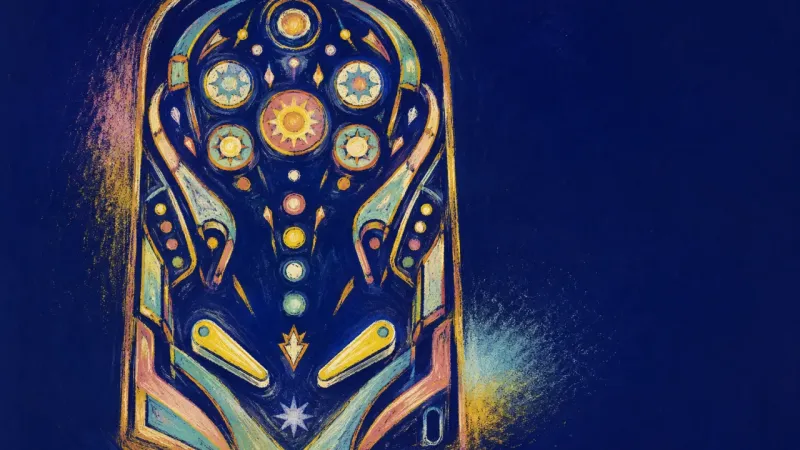 Unscored Momentum A restored pinball playfield in balanced order represents self-trust built through direct experience