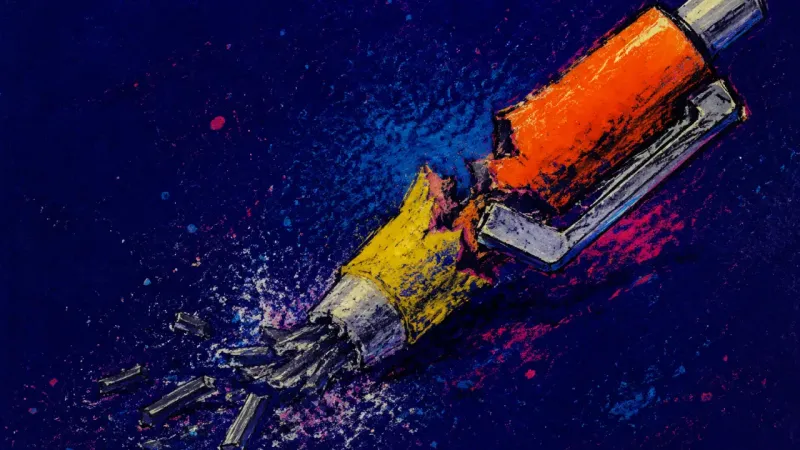 Readiness Without Motion A mechanical pencil jammed by repeated clicks, symbolizing study time consumed by preparing to begin