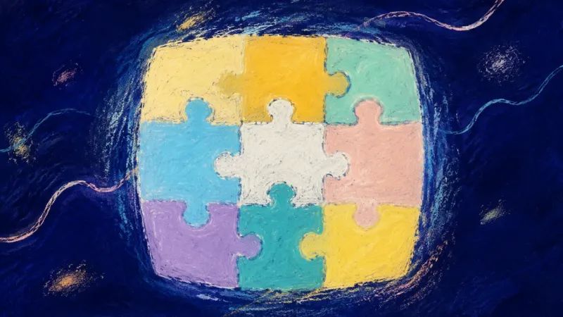 A jigsaw puzzle restored into a complete ordered form, representing career fit tested through one
