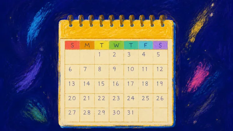 A calendar restored to an orderly sequence of confirmed dates, representing self-directed planning,
