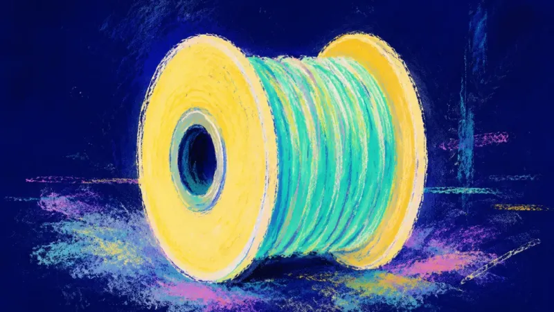 An orderly spool represents self-directed study restored through small completed units, flexible st​