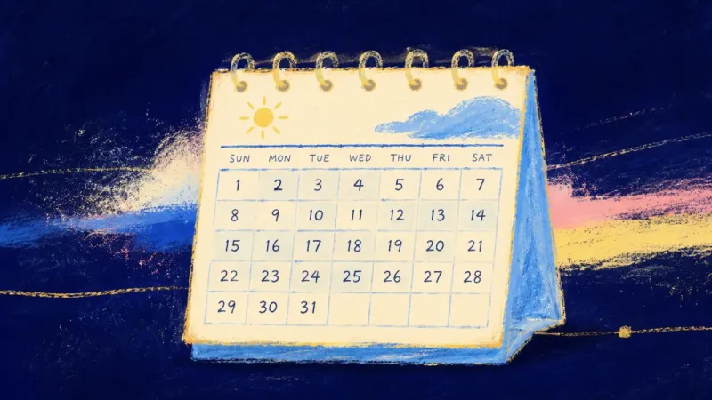 Present Tense Order A restored calendar with evenly separated dates represents trust rebuilt through present agreements