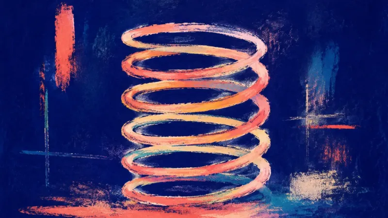 Steady Coil A restored spring represents clear boundaries and grounded agency after repeated promotion delays.