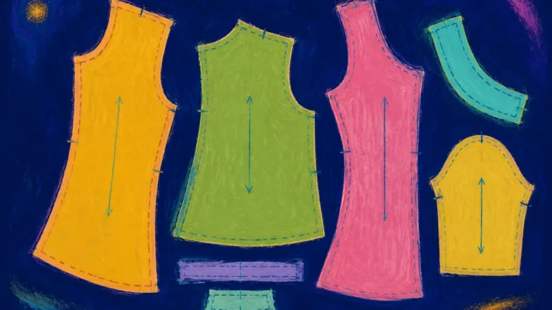 Pattern Reclaimed A restored sewing pattern with open, orderly panels, representing self-trust and belonging withouter