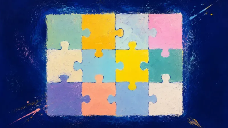 Whole Picture A completed jigsaw puzzle represents focused study, with scattered attention resolved into balanced,