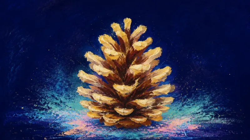 Truth Unfurled An open, ordered pinecone represents emotional suppression resolving into balanced honesty, clear