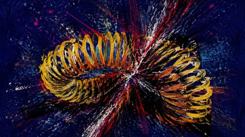 An abstract slinky compressed into a tangled mass, representing feedback-triggered perfectionism and
