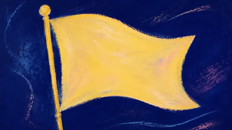 Signal Restored An unfurled signal flag represents workplace risk silence resolving into clear communication, shared
