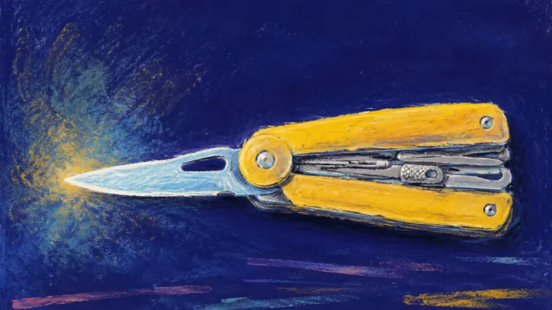 An ordered multitool with one implement selected, representing advice returned to its proper role