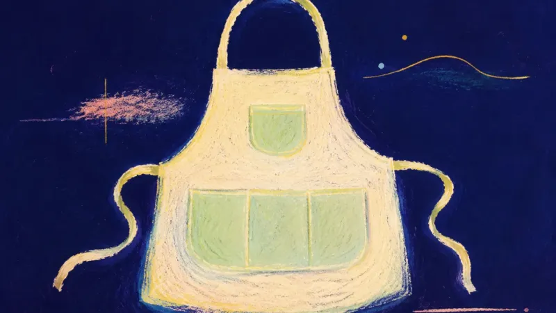 Care Regains Shape A restored apron with open ties and clear divisions, representing reciprocal friendship shaped by
