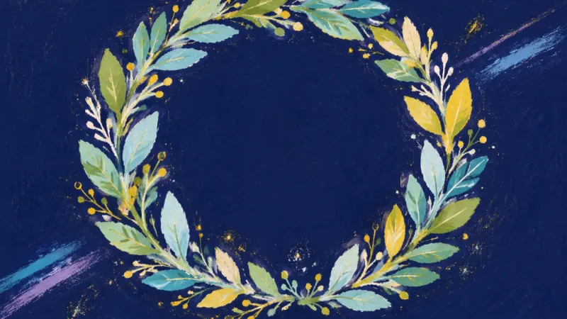 An abstract wreath restored to balanced order, representing bounded capstone completion and steadier