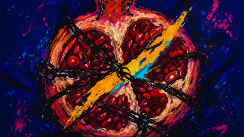 Ruptured Chambers A ruptured pomegranate form represents oversharing, exposed boundaries, and the pressure to secure a