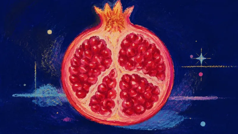 Measured Opening An ordered pomegranate form represents paced vulnerability, mutual trust, and belonging that no rhn7