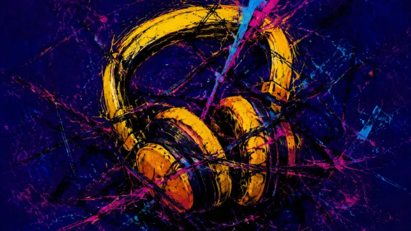 Binary Pressure A distorted pair of headphones represents the belief that prestige and passion must remain separate.